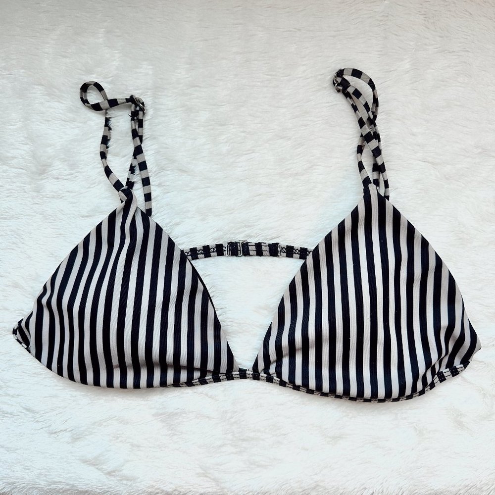 SALERO SWIM Striped Triangle Bikini Top